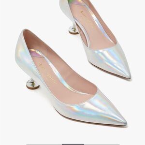 Kate Spade Garnish Olive pumps/Silver Heels size 7 women